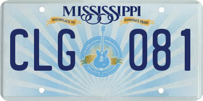 MS license plate CLG081