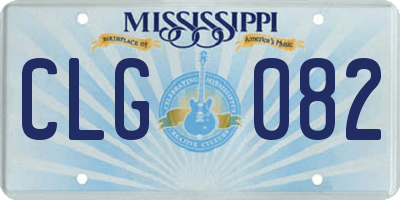 MS license plate CLG082
