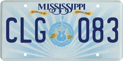 MS license plate CLG083