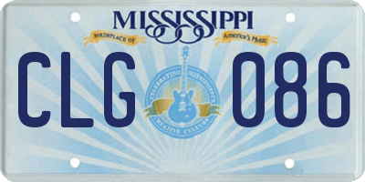 MS license plate CLG086
