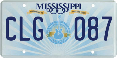 MS license plate CLG087