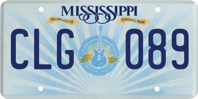 MS license plate CLG089