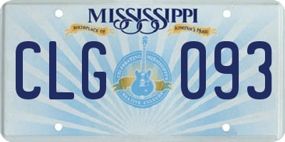 MS license plate CLG093