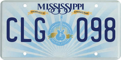 MS license plate CLG098