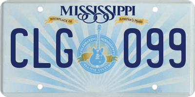 MS license plate CLG099