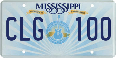 MS license plate CLG100