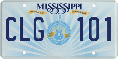 MS license plate CLG101