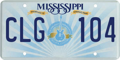 MS license plate CLG104