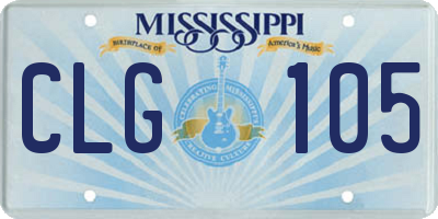 MS license plate CLG105