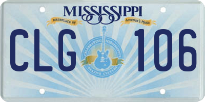 MS license plate CLG106