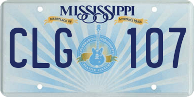 MS license plate CLG107