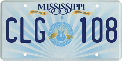 MS license plate CLG108