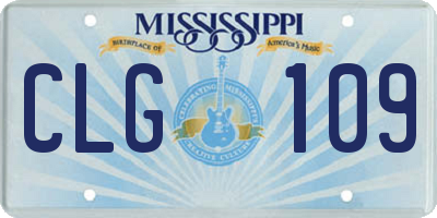 MS license plate CLG109