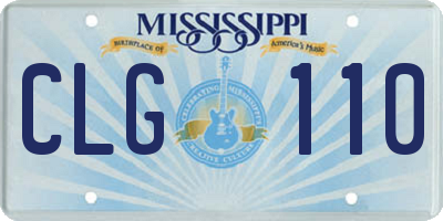 MS license plate CLG110