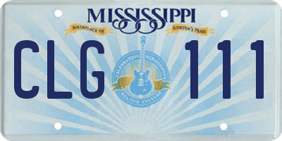 MS license plate CLG111