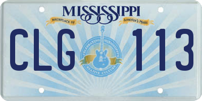 MS license plate CLG113