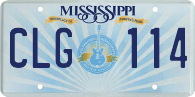 MS license plate CLG114