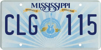 MS license plate CLG115