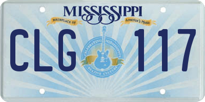 MS license plate CLG117