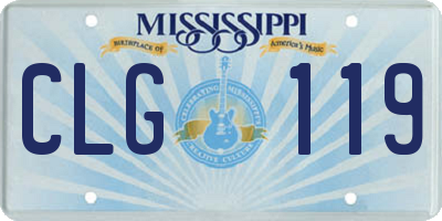 MS license plate CLG119