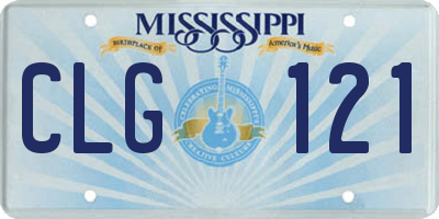 MS license plate CLG121
