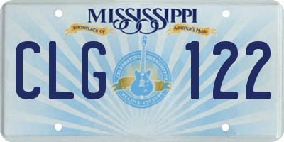 MS license plate CLG122