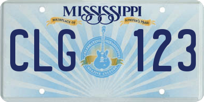 MS license plate CLG123