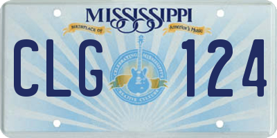 MS license plate CLG124