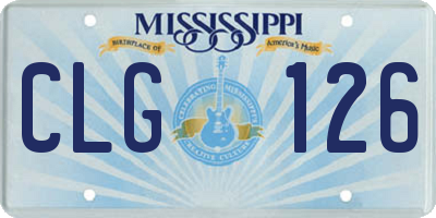 MS license plate CLG126