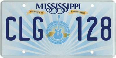 MS license plate CLG128