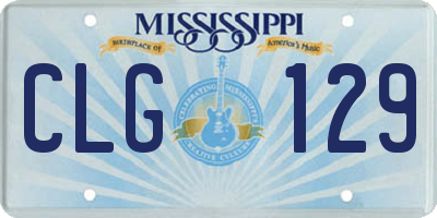 MS license plate CLG129