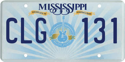 MS license plate CLG131