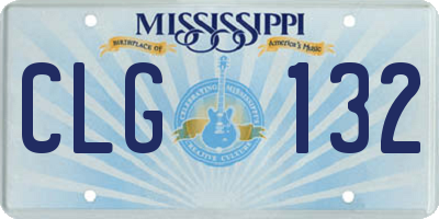 MS license plate CLG132