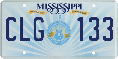 MS license plate CLG133