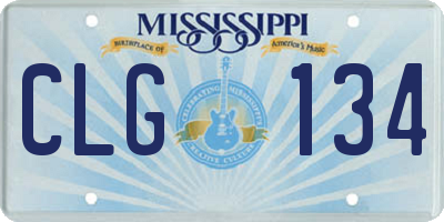 MS license plate CLG134