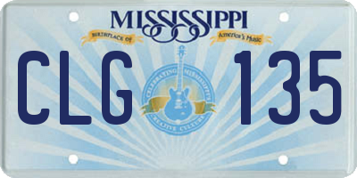 MS license plate CLG135