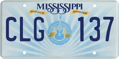 MS license plate CLG137