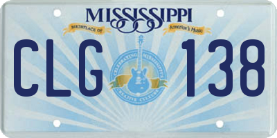 MS license plate CLG138