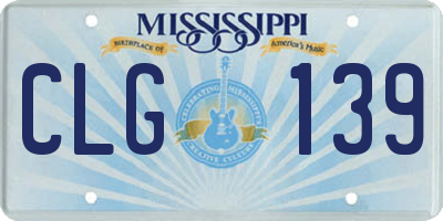 MS license plate CLG139