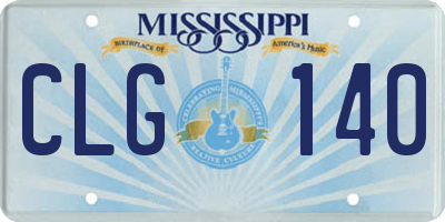 MS license plate CLG140