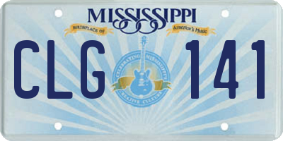 MS license plate CLG141