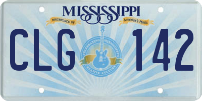 MS license plate CLG142