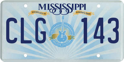 MS license plate CLG143