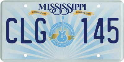 MS license plate CLG145