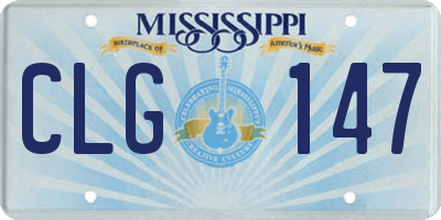 MS license plate CLG147