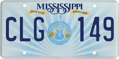 MS license plate CLG149