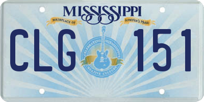 MS license plate CLG151