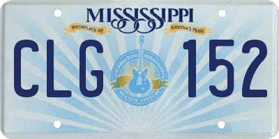 MS license plate CLG152