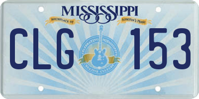 MS license plate CLG153
