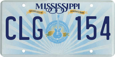 MS license plate CLG154